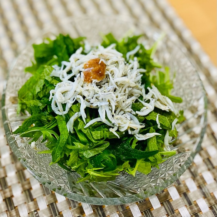 水菜と大葉としらすのサラダ